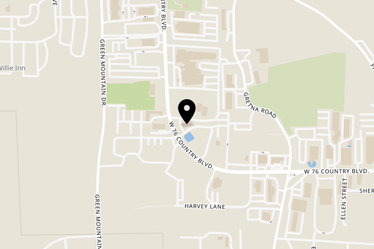Map showing the location of Side Chick on 3405 W 76 Country Blvd in Branson